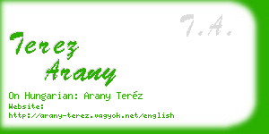 terez arany business card