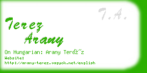 terez arany business card